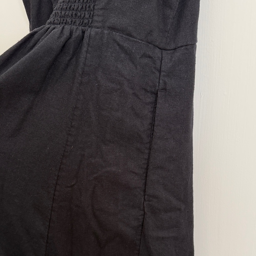 Old Navy Linen Blend Sweetheart Neckline Fit & Flare Black Maxi Dress - Picture 9 of 9